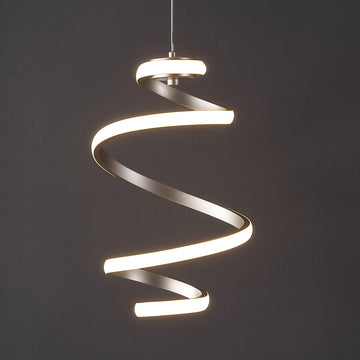 Whirl Modern Minimalist Aluminum/Iron Abstract Integrated LED Pendant - JONATHAN Y